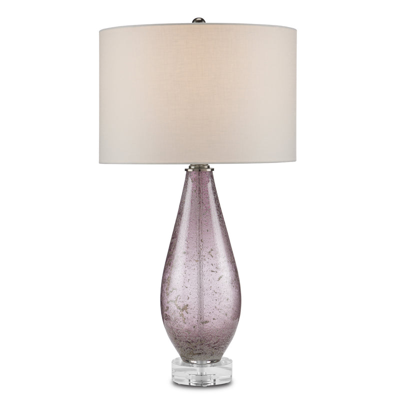 Currey and Company 6000-0854 One Light Table Lamp, Purple/Clear/Antique Nickel Finish-LightingWellCo