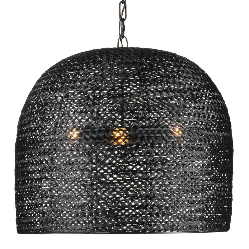 Currey and Company 9000-0961 Three Light Pendant, Satin Black Finish-LightingWellCo