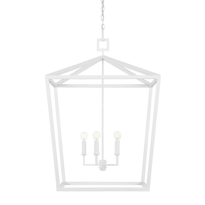 Currey and Company 9000-0980 Four Light Chandelier, Gesso White Finish-LightingWellCo