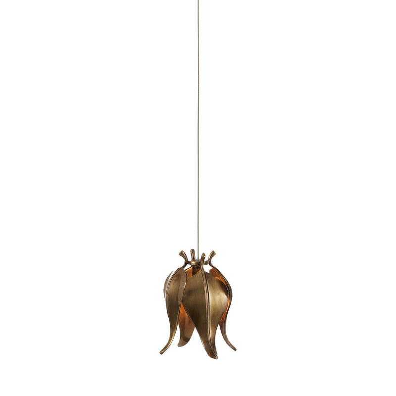 Currey and Company 9000-1019 One Light Pendant, Antique Brass/Silver Finish-LightingWellCo