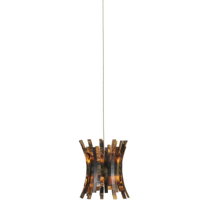Currey and Company 9000-1040 One Light Pendant, Brown/Black/Silver Finish-LightingWellCo