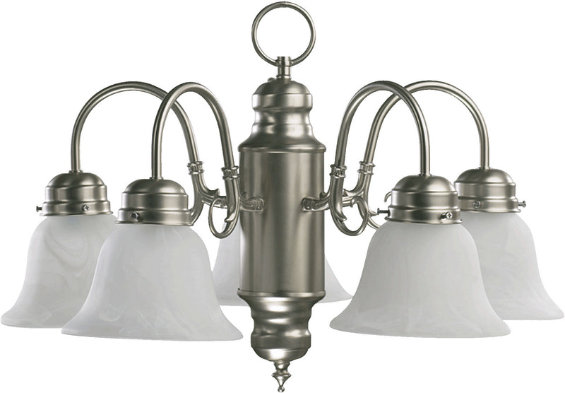 Quorum 6429-5-65 Five Light Chandelier, Satin Nickel Finish - LightingWellCo