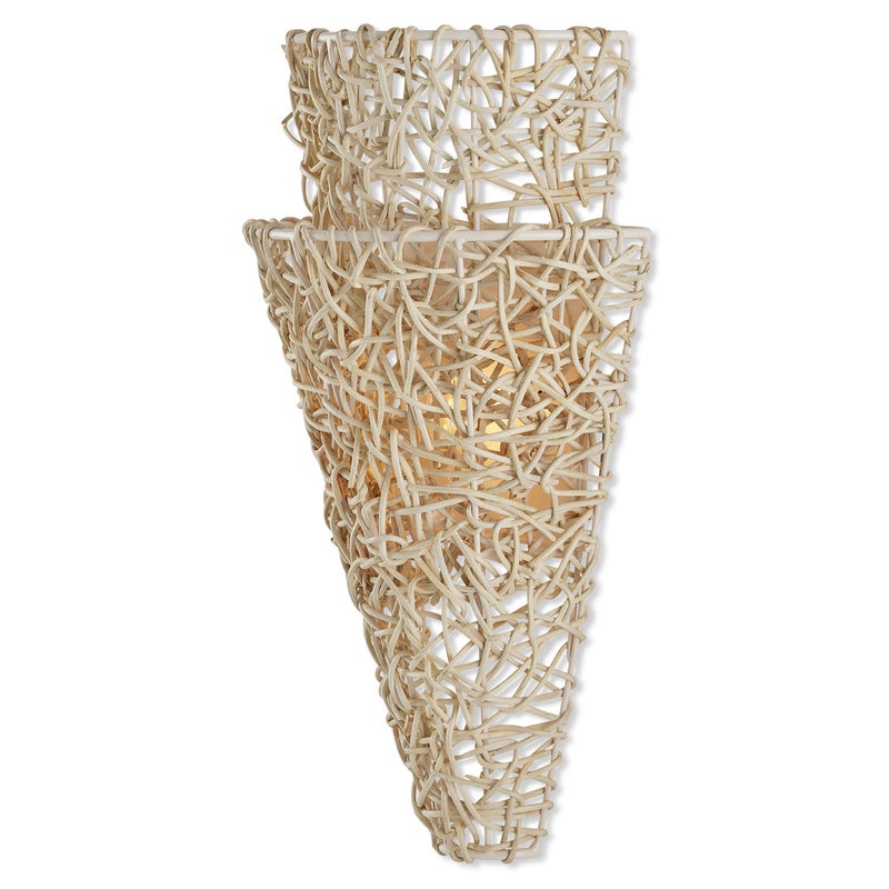 Currey and Company 5000-0225 One Light Wall Sconce, Vanilla/Bleached Natural Finish-LightingWellCo