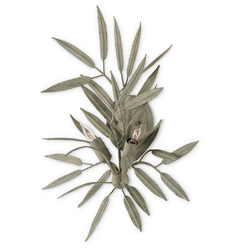 Currey and Company 5000-0228 Two Light Wall Sconce, Textured Sage Finish-LightingWellCo