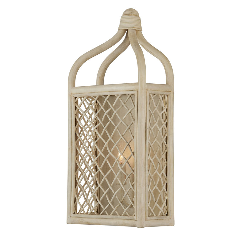 Currey and Company 5000-0233 One Light Wall Sconce, Bleached Natural/Antique Pearl Finish-LightingWellCo