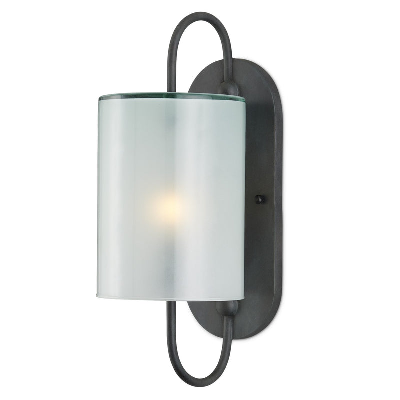 Currey and Company 5800-0023 One Light Wall Sconce, Antique Bronze/Frosted White Finish-LightingWellCo