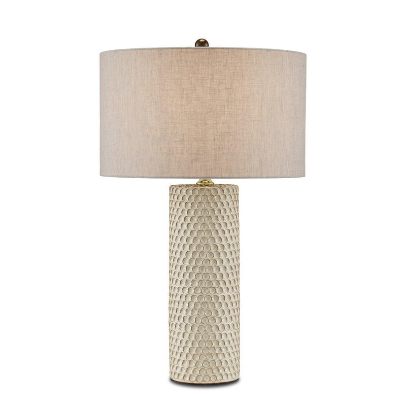 Currey and Company 6000-0819 One Light Table Lamp, Ivory/Brown/Polished Brass Finish-LightingWellCo
