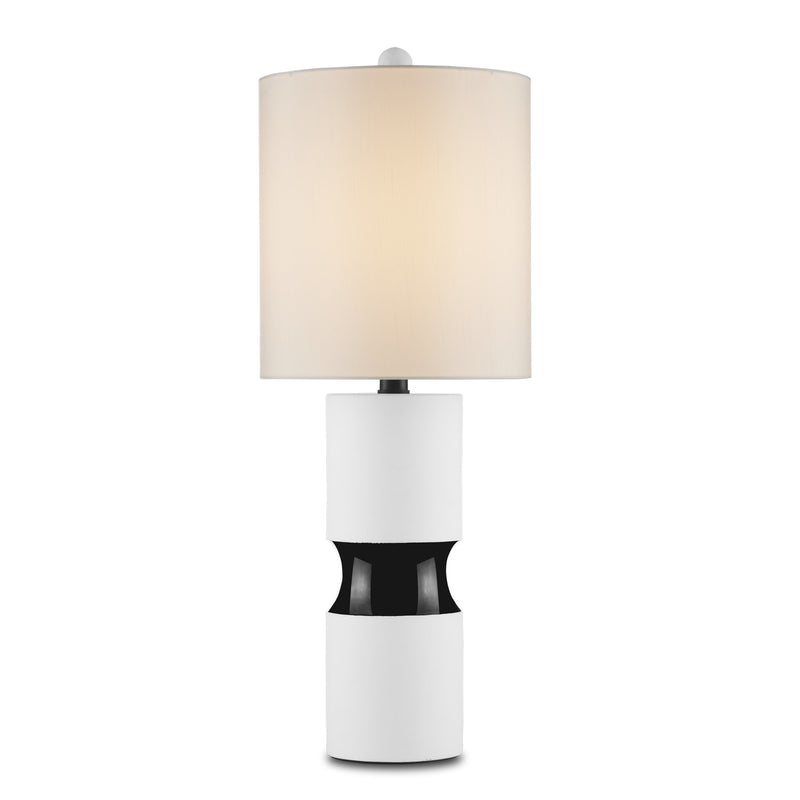 Currey and Company 6000-0856 One Light Table Lamp, Off White/Black Finish-LightingWellCo