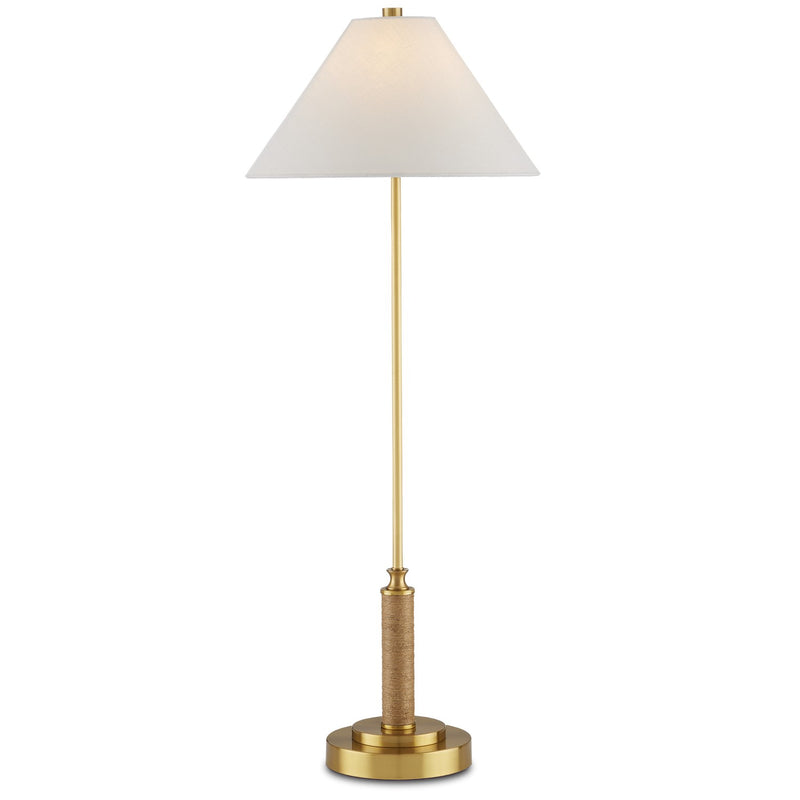 Currey and Company 6000-0874 One Light Table Lamp, Antique Brass/Natural Finish-LightingWellCo