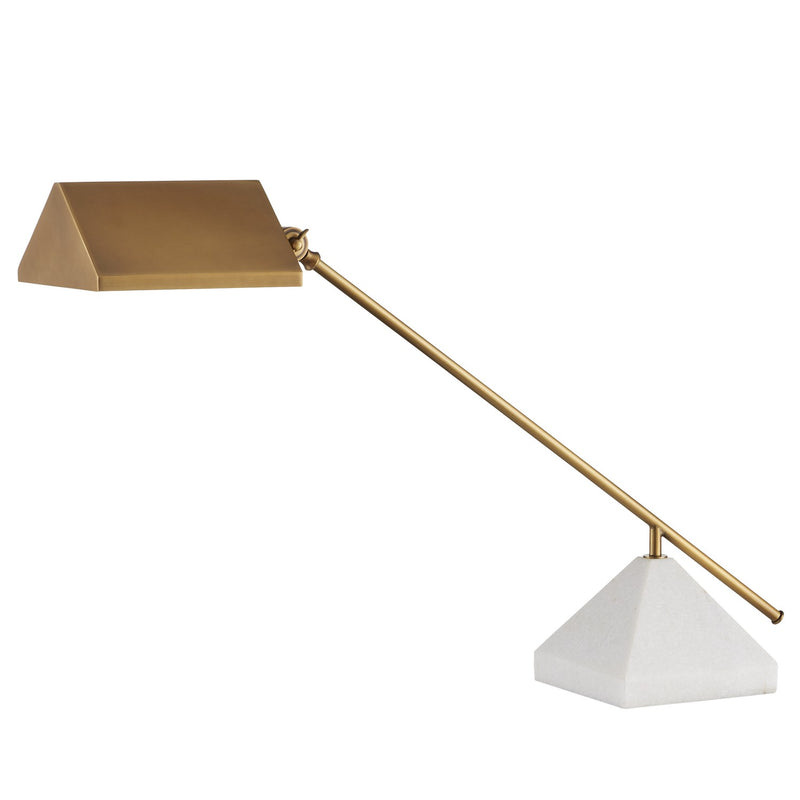 Currey and Company 6000-0875 One Light Table Lamp, Antique Brass/White Finish-LightingWellCo