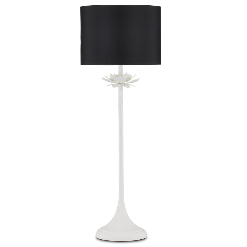 Currey and Company 6000-0876 One Light Table Lamp, Gesso White Finish-LightingWellCo
