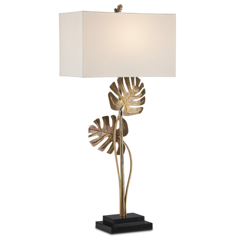 Currey and Company 6000-0881 One Light Table Lamp, Antique Brass/Black Finish-LightingWellCo