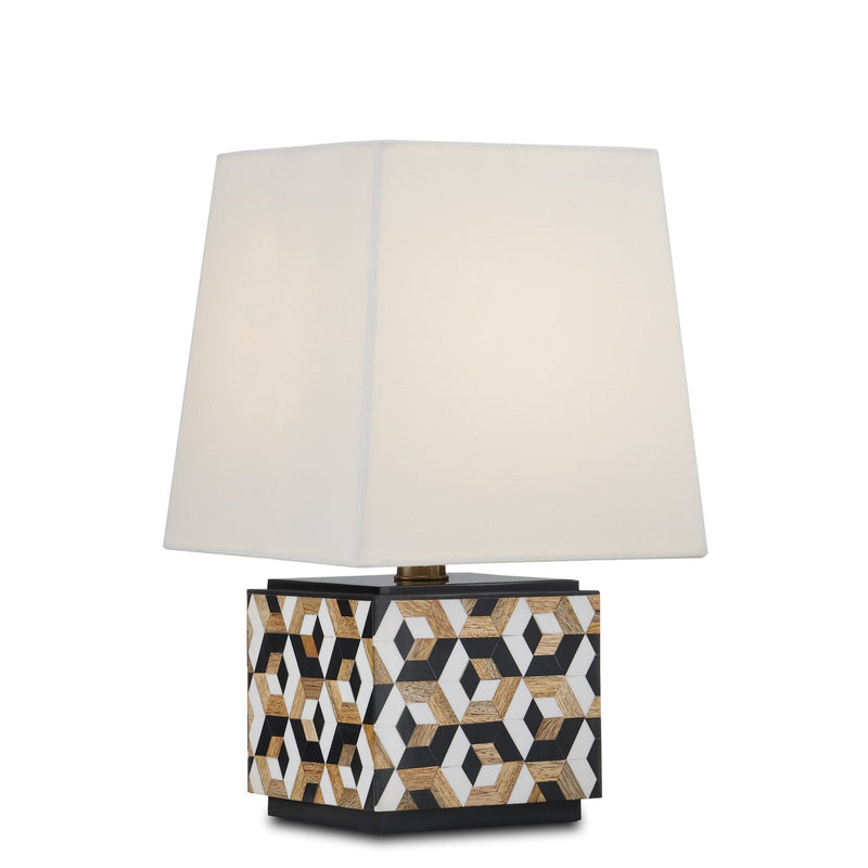 Currey and Company 6000-0885 One Light Table Lamp, Black/White/Natural Finish-LightingWellCo