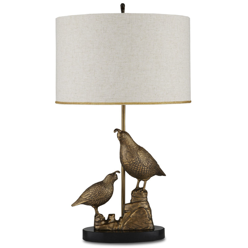 Currey and Company 6000-0886 One Light Table Lamp, Antique Brass/Black Finish-LightingWellCo
