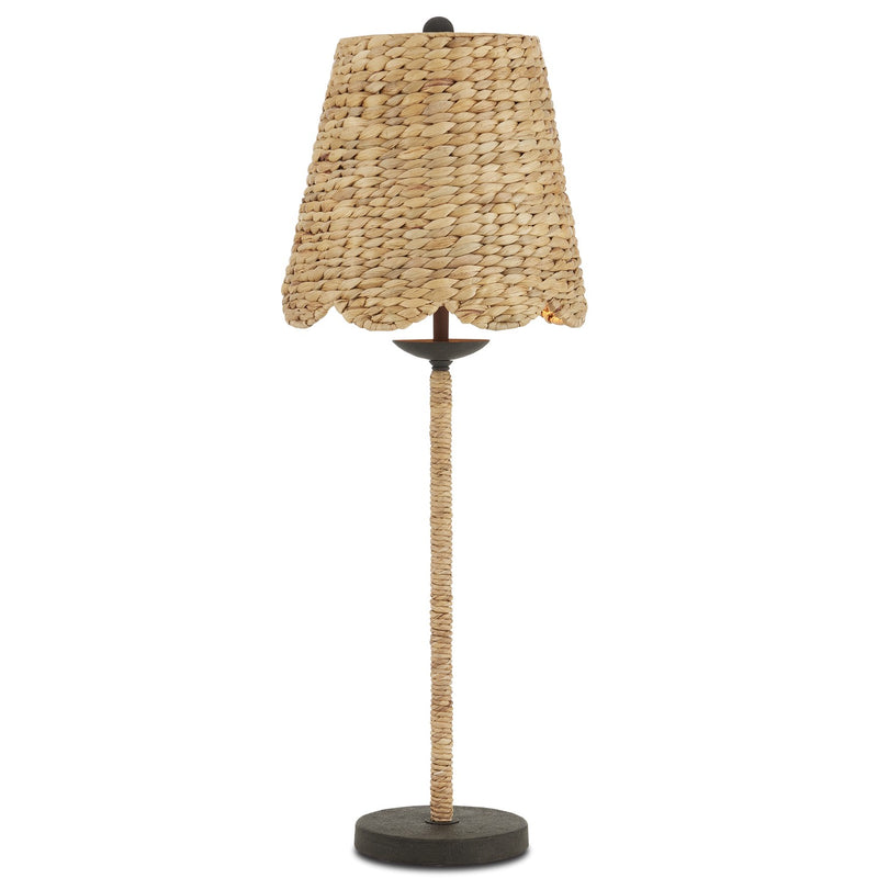 Currey and Company 6000-0902 One Light Table Lamp, Natural/Mole Black Finish-LightingWellCo