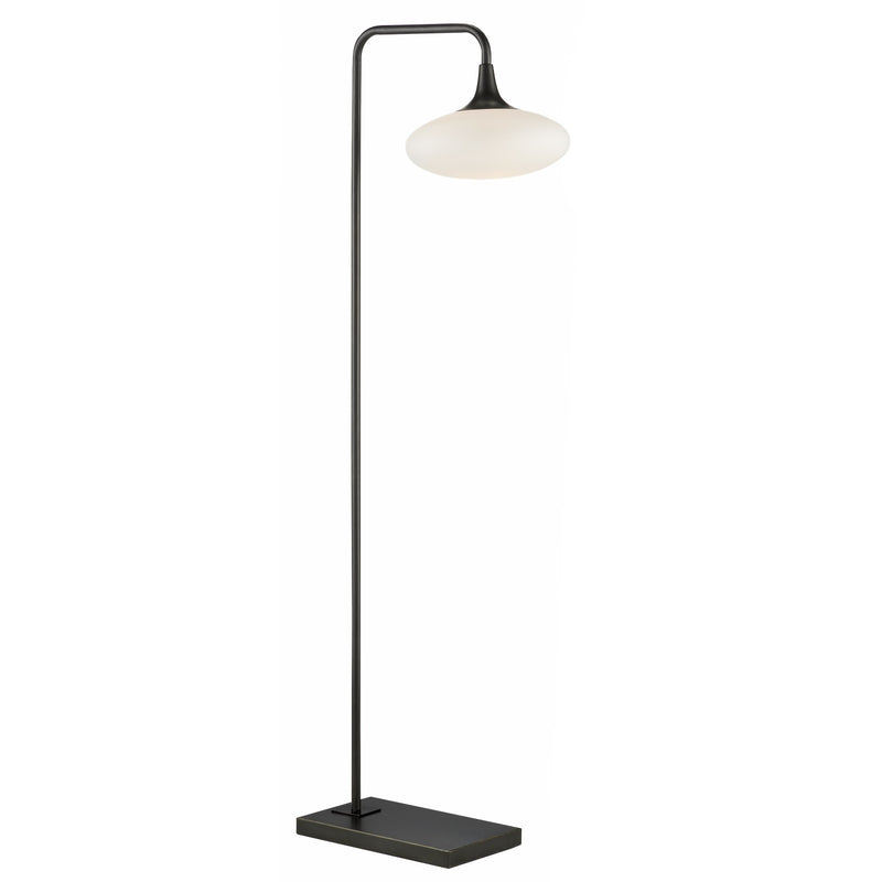 Currey and Company 8000-0131 One Light Floor Lamp, Oil Rubbed Bronze/Opaque White Finish-LightingWellCo