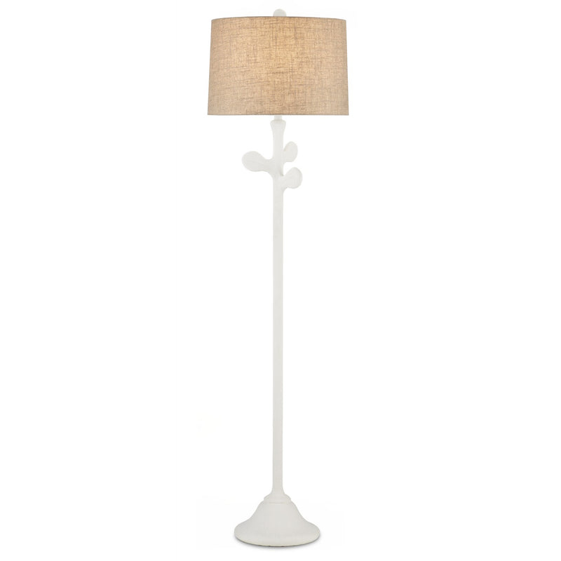 Currey and Company 8000-0133 One Light Floor Lamp, Gesso White Finish-LightingWellCo