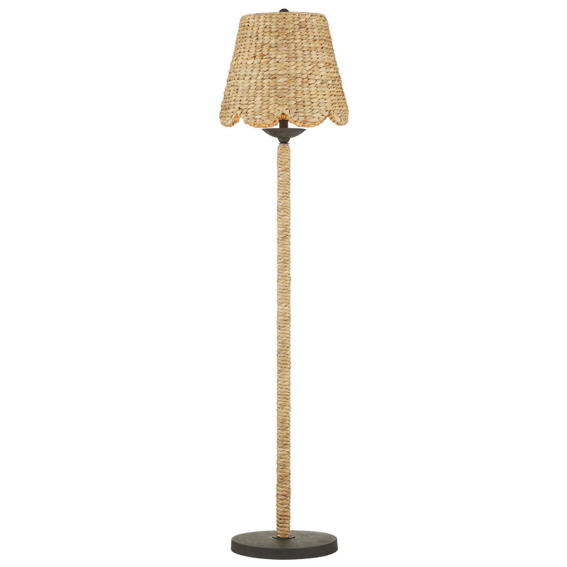 Currey and Company 8000-0139 One Light Floor Lamp, Natural/Mole Black Finish-LightingWellCo