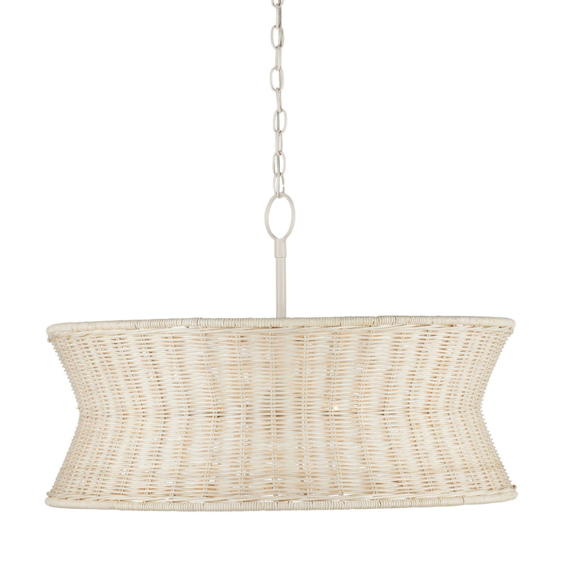 Currey and Company 9000-0992 Four Light Chandelier, Bleached Natural/Vanilla Finish-LightingWellCo