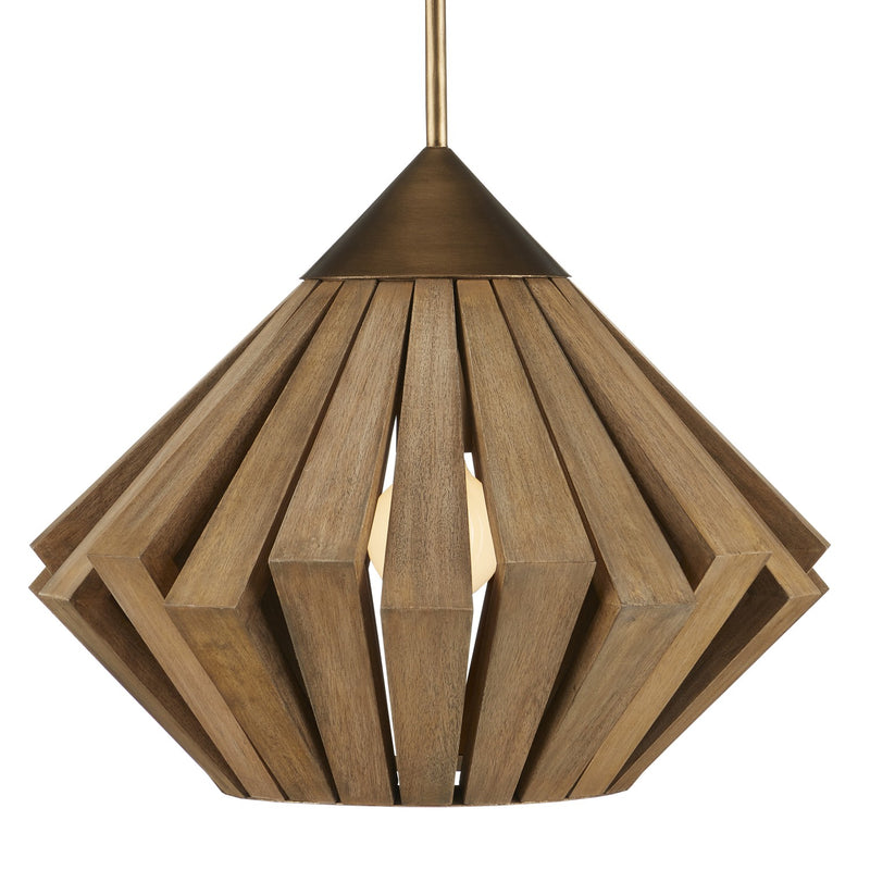 Currey and Company 9000-0995 One Light Pendant, Brass/Toffee Finish-LightingWellCo