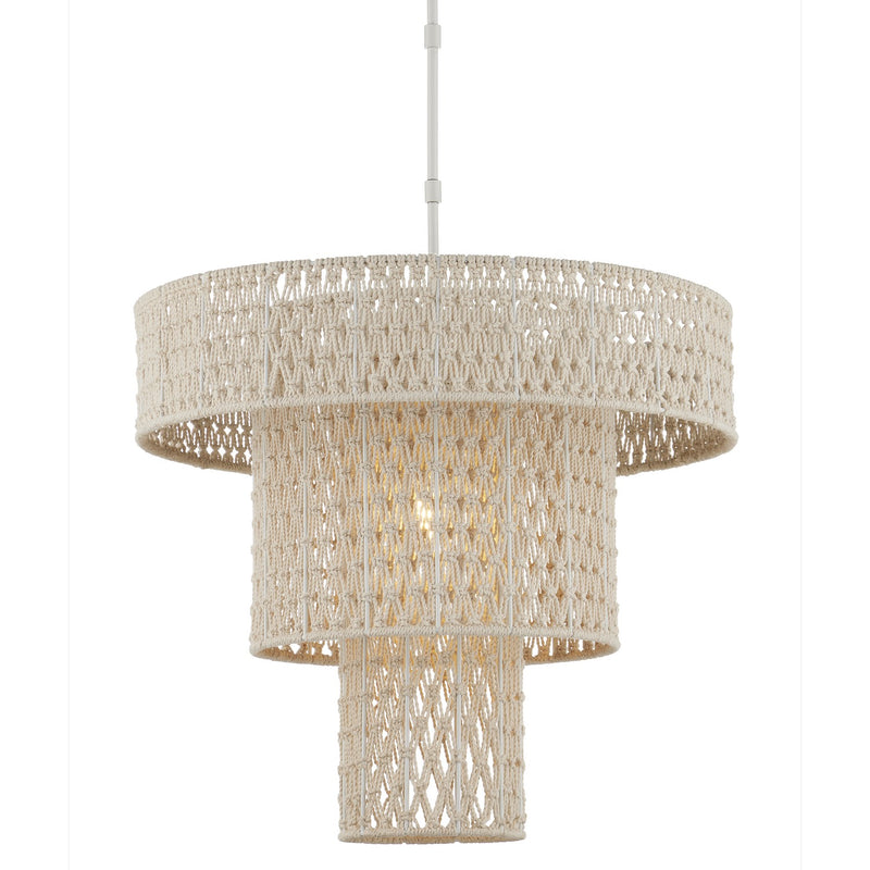Currey and Company 9000-1076 One Light Chandelier, Natural/White Finish-LightingWellCo