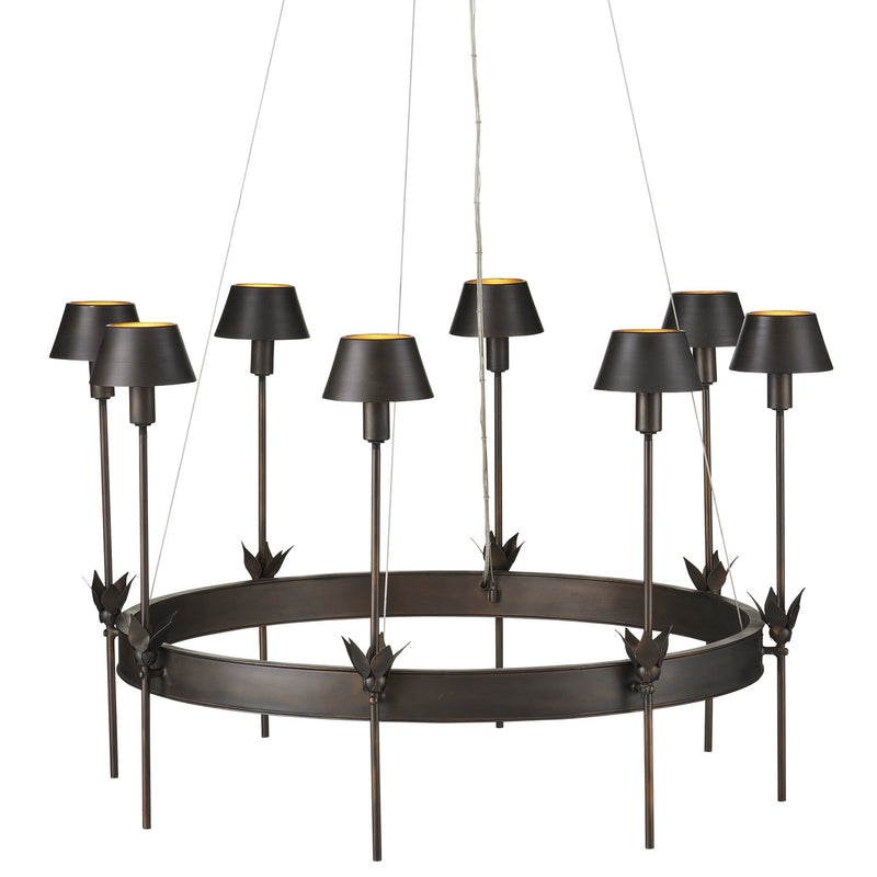 Currey and Company 9000-1082 Eight Light Chandelier, Bronze/Gold Finish-LightingWellCo