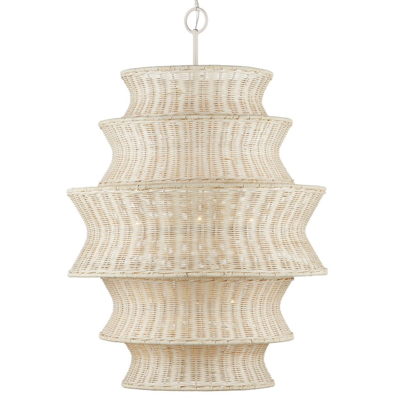 Currey and Company 9000-1083 Nine Light Chandelier, Bleached Natural/Vanilla Finish-LightingWellCo