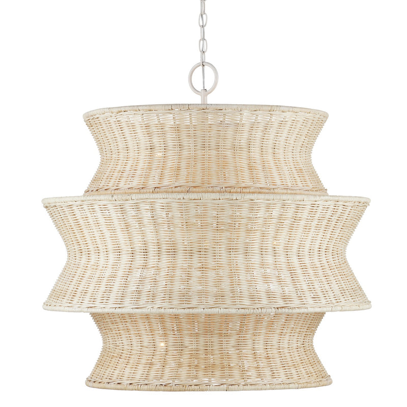 Currey and Company 9000-1084 Nine Light Chandelier, Bleached Natural/Vanilla Finish-LightingWellCo