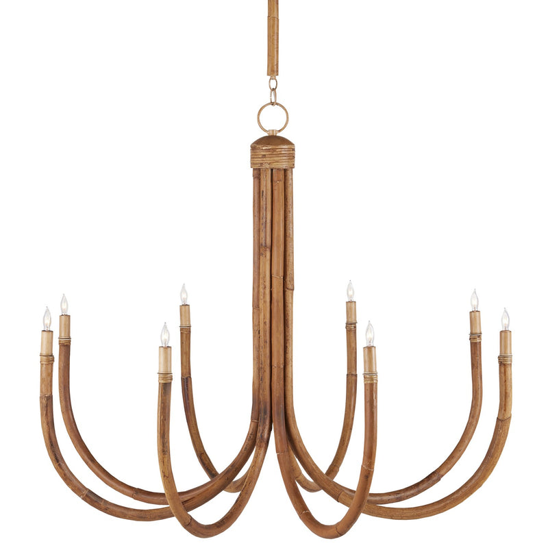 Currey and Company 9000-1085 Eight Light Chandelier, Natural/Saddle Tan Finish-LightingWellCo