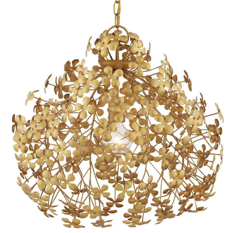 Currey and Company 9000-1088 One Light Pendant, Contemporary Gold Leaf/Gold Finish-LightingWellCo