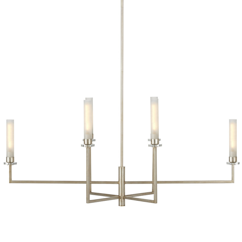 Currey and Company 9000-1093 Six Light Chandelier, Champagne/Frosted White Finish-LightingWellCo