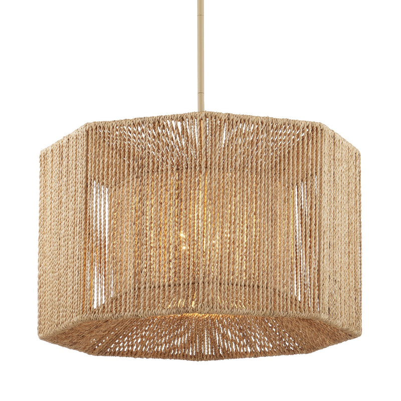 Currey and Company 9000-1101 Four Light Chandelier, Beige/Natural Finish-LightingWellCo