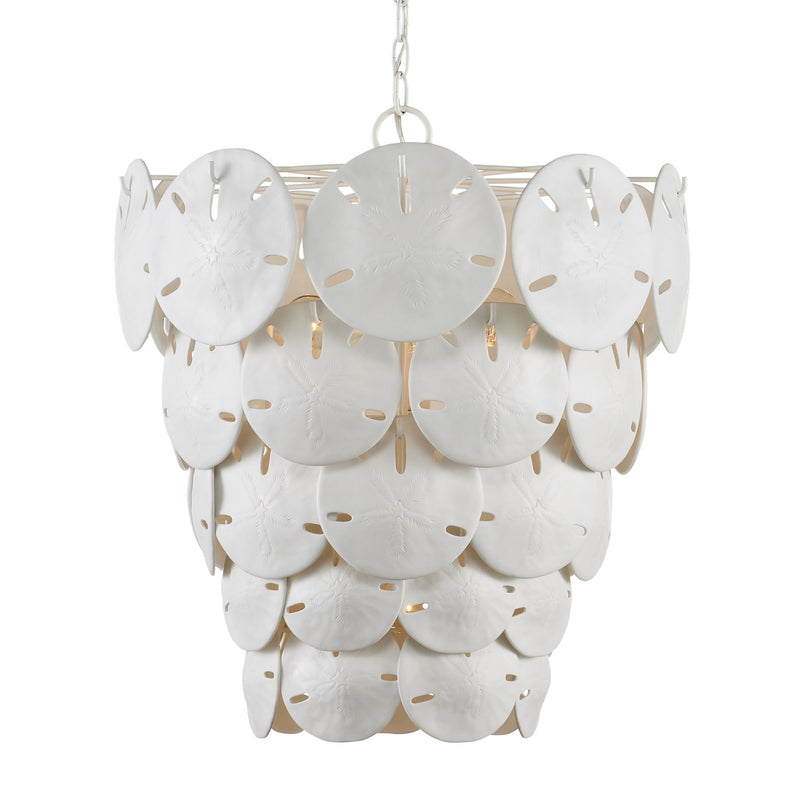 Currey and Company 9000-1113 Five Light Chandelier, Sugar White/White Finish-LightingWellCo