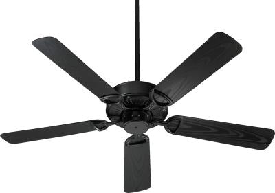 Quorum 143525-599 Estate Patio 52 inch Matte Black with Black Blades Outdoor Ceiling Fan in Light Kit Not Included - LightingWellCo