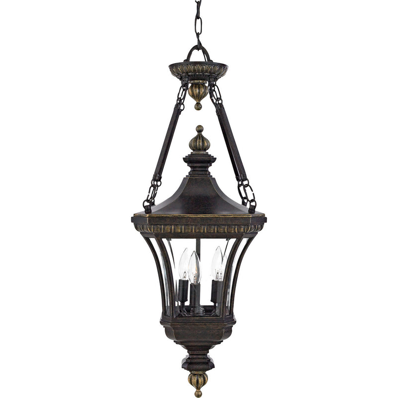 Quoizel DE1490IB Three Light Outdoor Hanging Lantern, Imperial Bronze Finish - LightingWellCo