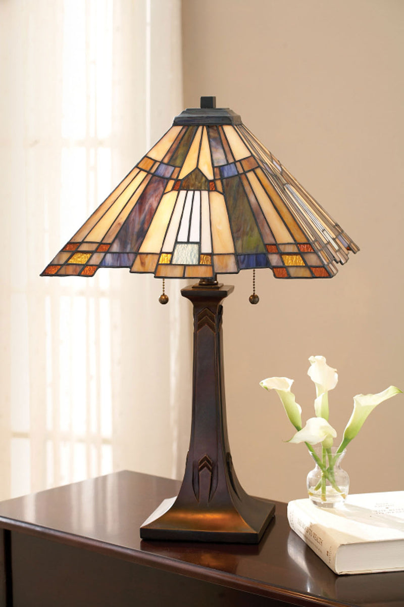 Quoizel TFT16191A1VA Two Light Table Lamp, Valiant Bronze Finish - LightingWellCo