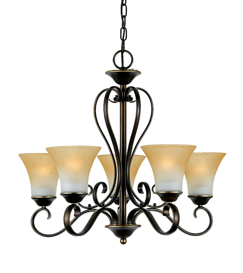 Quoizel DH5005PN Five Light Chandelier, Palladian Bronze Finish - LightingWellCo