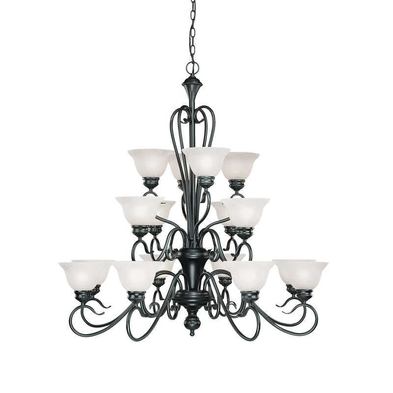 Millennium 616-BK 16 Light Chandelier, Black Finish - LightingWellCo