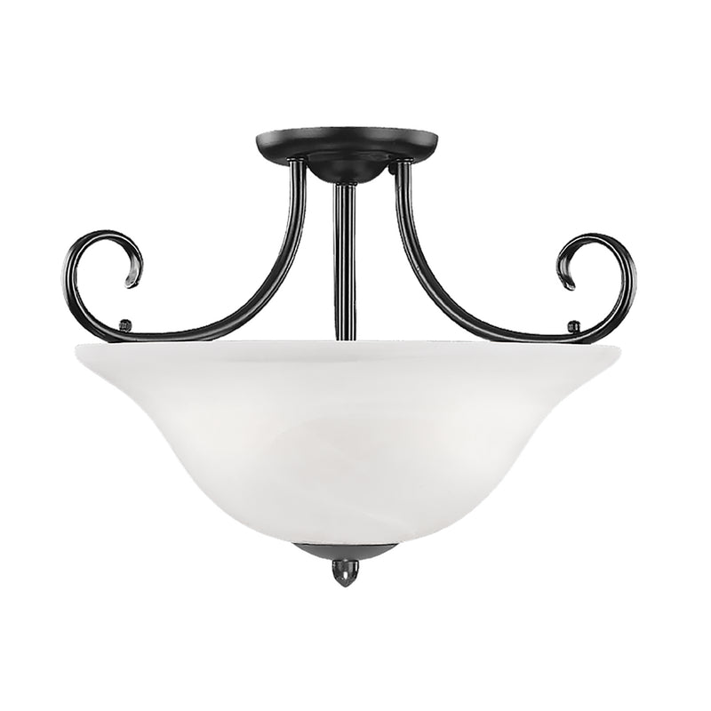 Millennium 53-BK Three Light Semi-Flush Mount, Black Finish - LightingWellCo