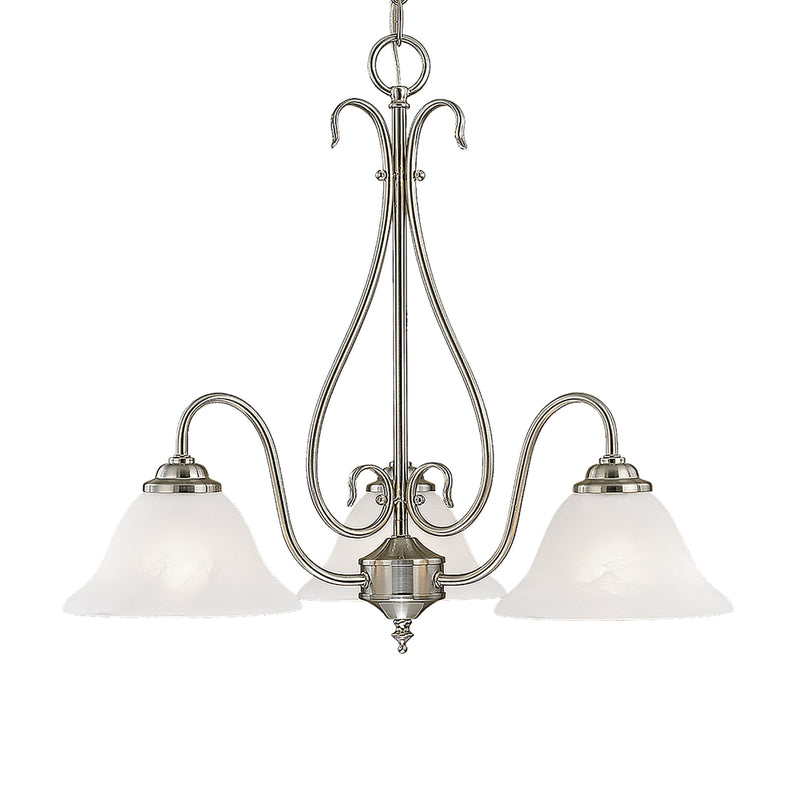 Millennium 793-SN Three Light Chandelier, Satin Nickel Finish - LightingWellCo