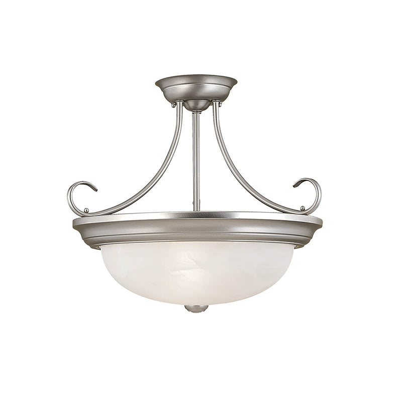 Millennium 5035-SN Three Light Flushmount, Satin Nickel Finish - LightingWellCo