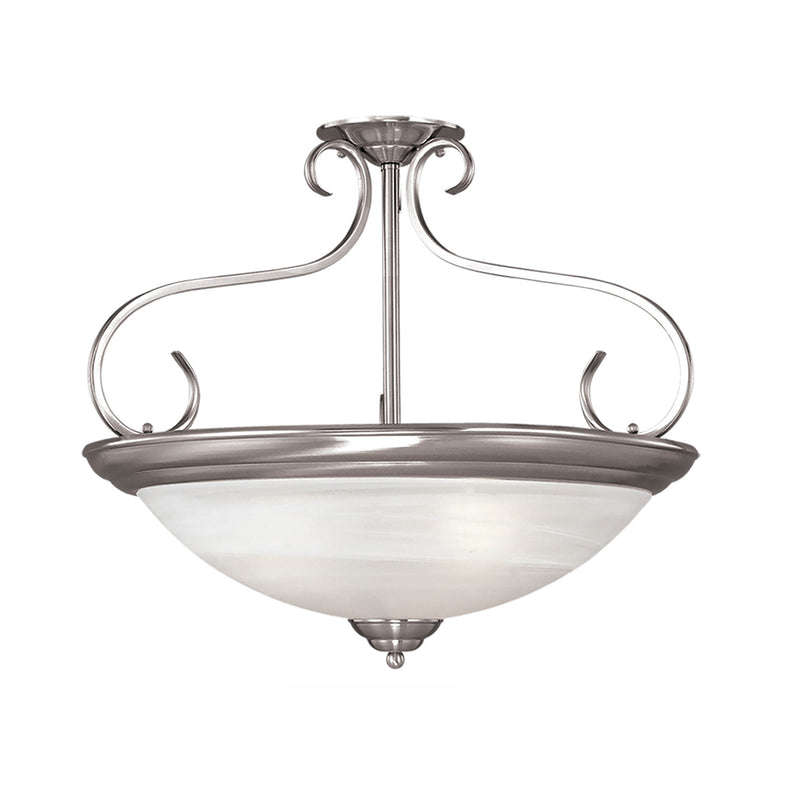 Millennium 9033-SN Three Light Semi-Flush Mount, Satin Nickel Finish - LightingWellCo