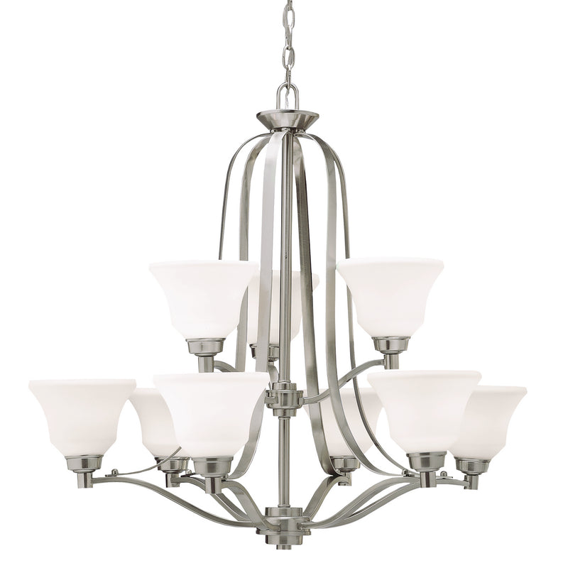 Kichler 1784NI Nine Light Chandelier, Brushed Nickel Finish - LightingWellCo