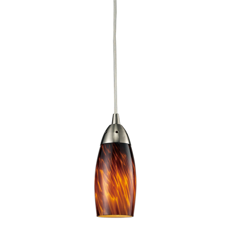 ELK Home 110-1ES One Light Mini Pendant, Satin Nickel Finish - At LightingWellCo