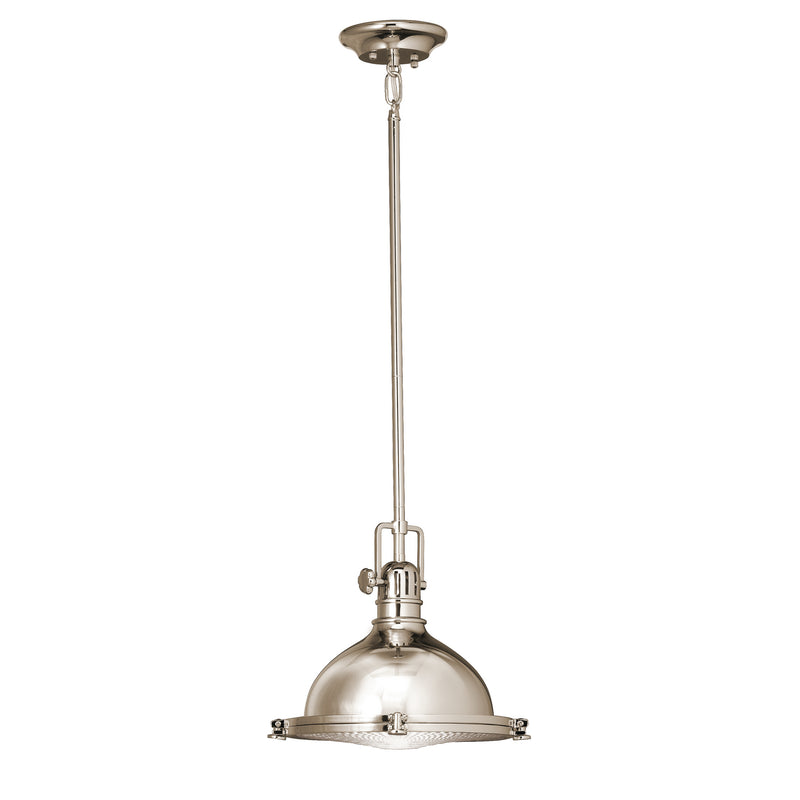 Kichler 2665PN One Light Pendant, Polished Nickel Finish - LightingWellCo