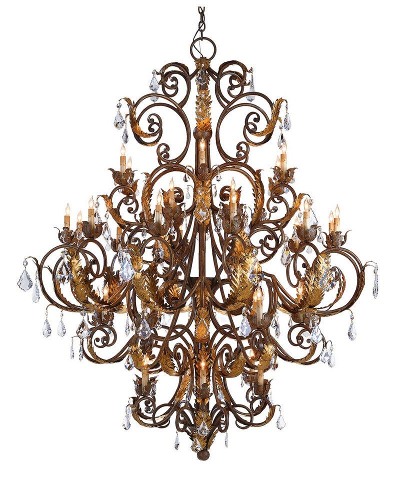 Currey and Company 9530 39 Light Chandelier, Venetian/Gold Leaf Finish-LightingWellCo