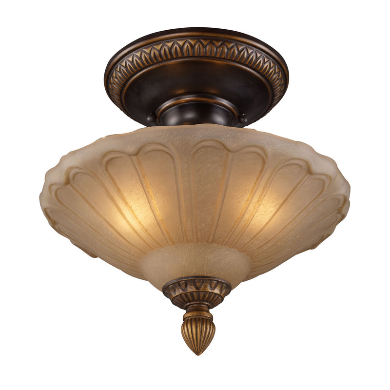 ELK Home 08092-AGB Three Light Semi Flush Mount, Golden Bronze Finish - At LightingWellCo