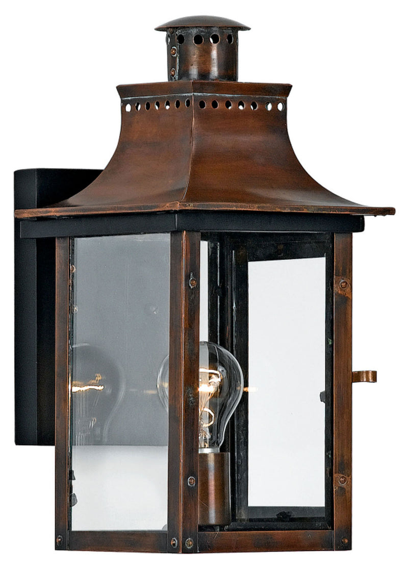 Quoizel CM8408AC One Light Outdoor Wall Lantern, Aged Copper Finish - LightingWellCo