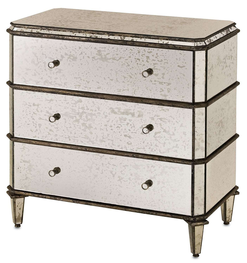 Currey and Company 4204 Chest, Antique Mirror Finish - LightingWellCo