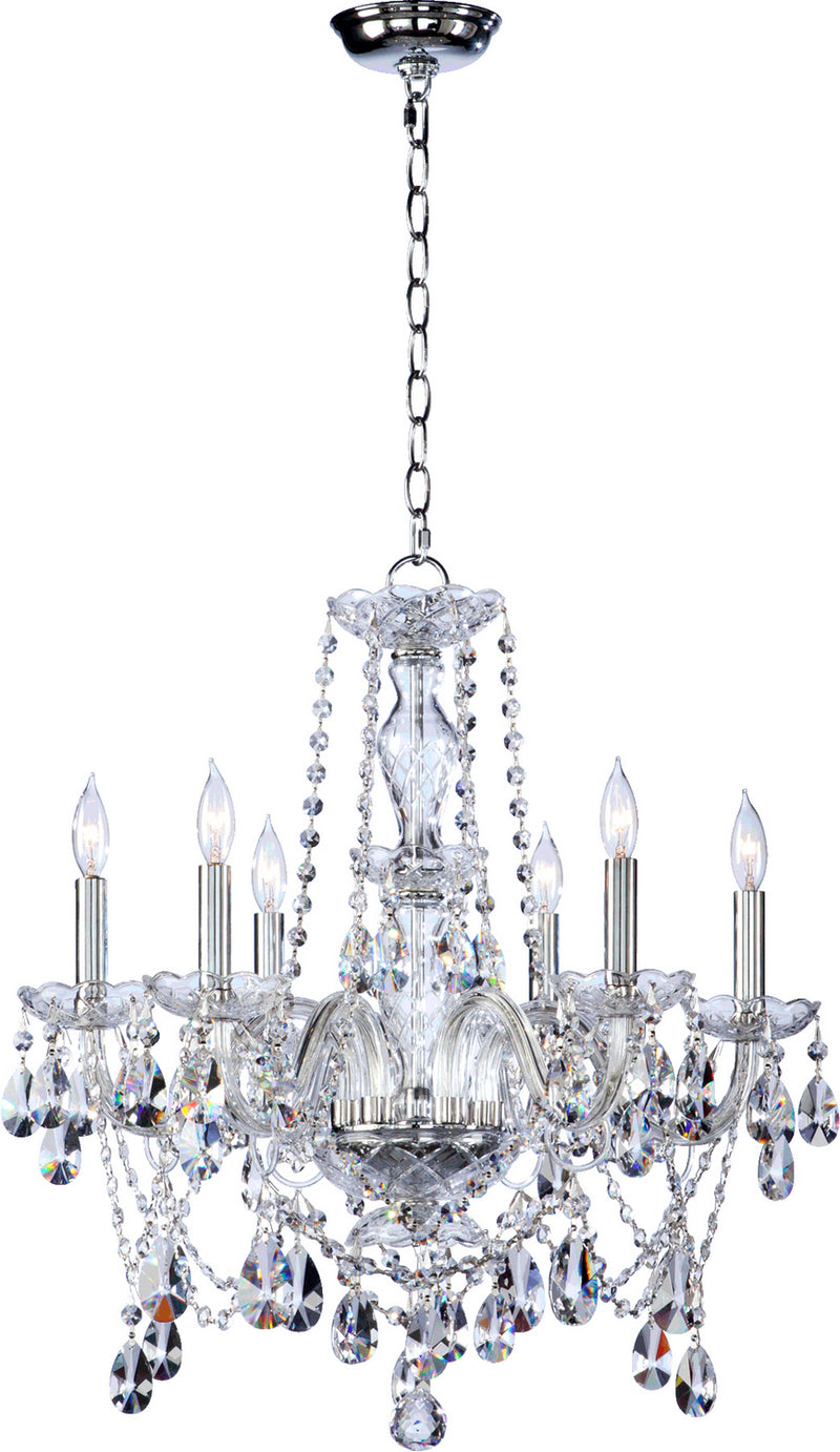 Quorum 630-6-514 Six Light Chandelier, Chrome Finish - LightingWellCo